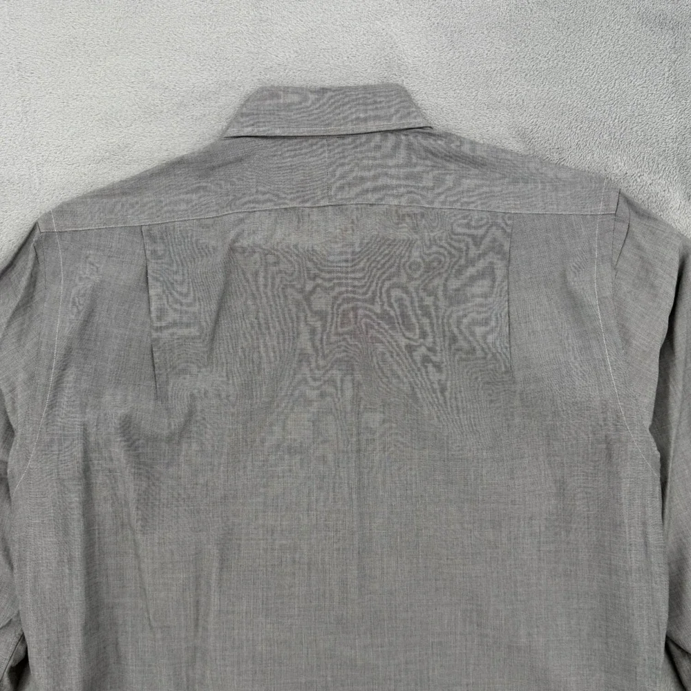 Polo Ralph Lauren Mens Large Slim Fit Gray Striped Dress Shirt Size 16 32/33